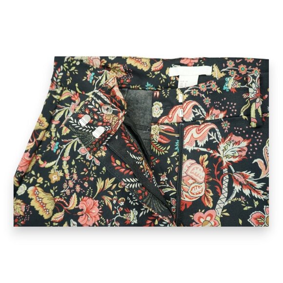 H&M Women’s Black Hobo Floral Multicolor Print Stretch Pants Size 6 - Picture 4 of 6